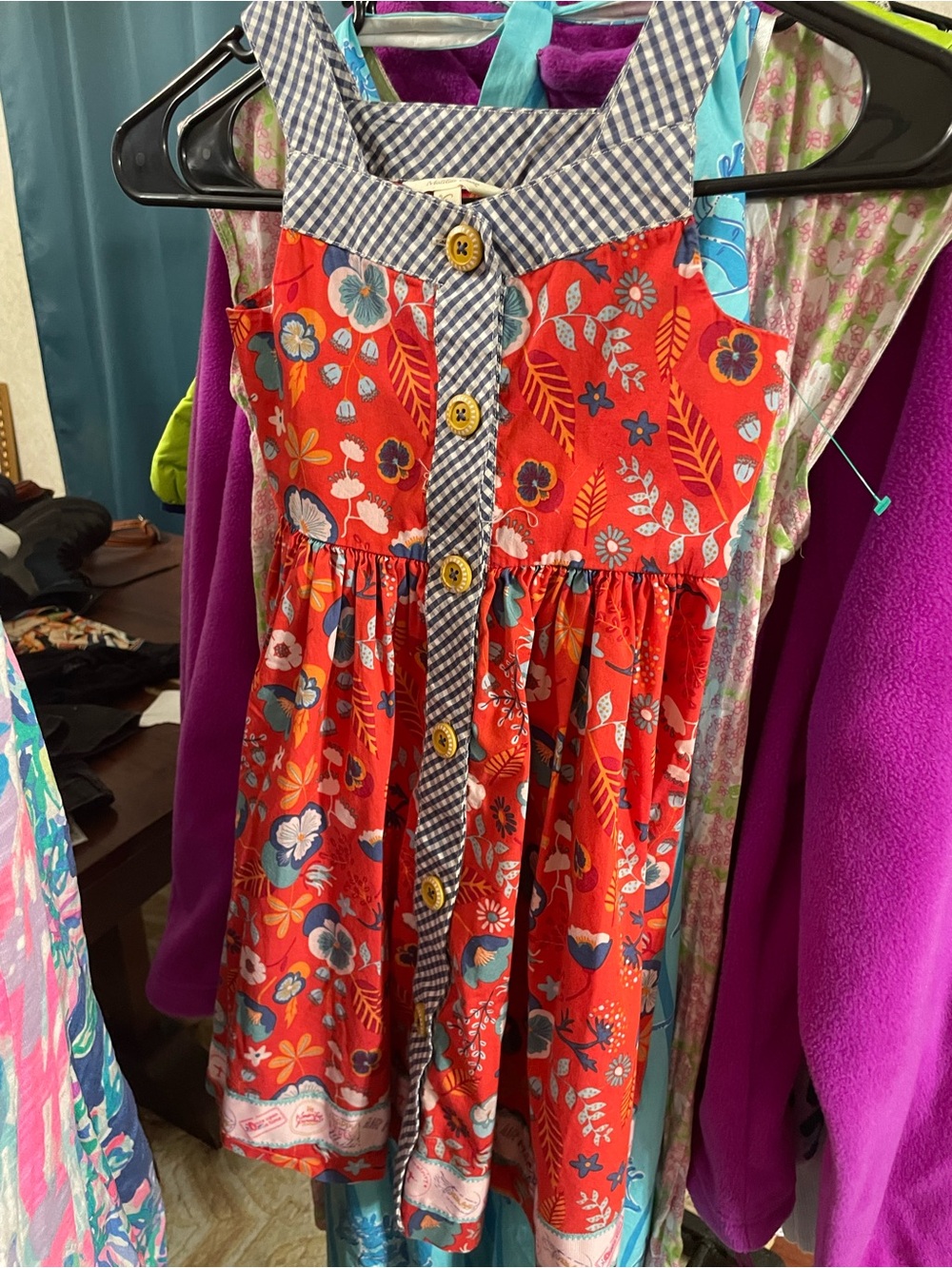 Matilda Jane Girls' Red Floral Button-Front Sundress